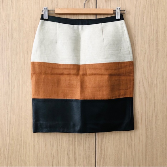 judith & charles Dresses & Skirts - JUDITH & CHARLES // Leather Linen Skirt Size 0